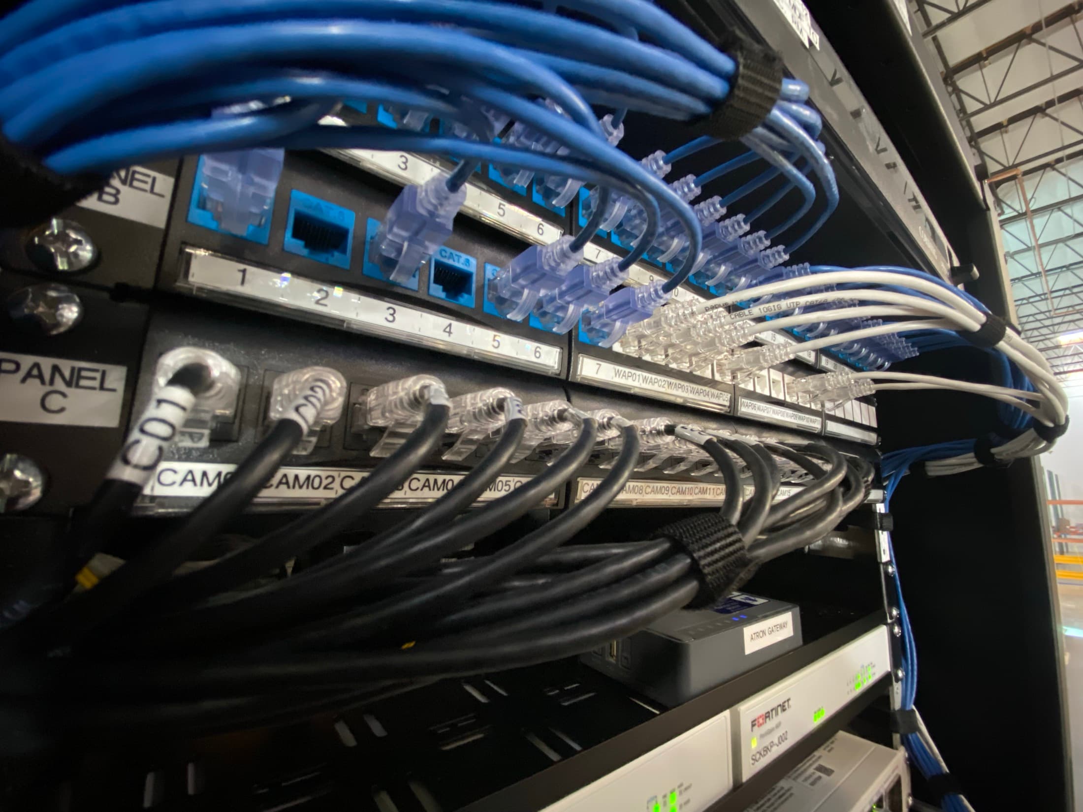 Commercial network rack and low-voltage infrastructure for connected systems